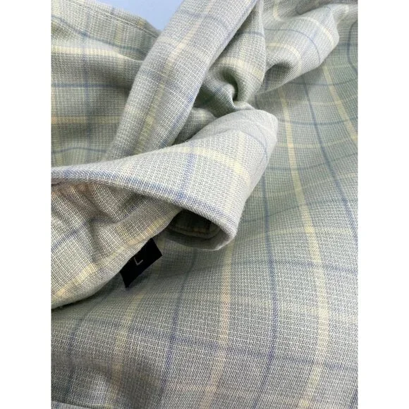 Gitman Bros Shirt Mens Large L Short Sleeve Button Up Green Plaid Pocket - Picture 5 of 6